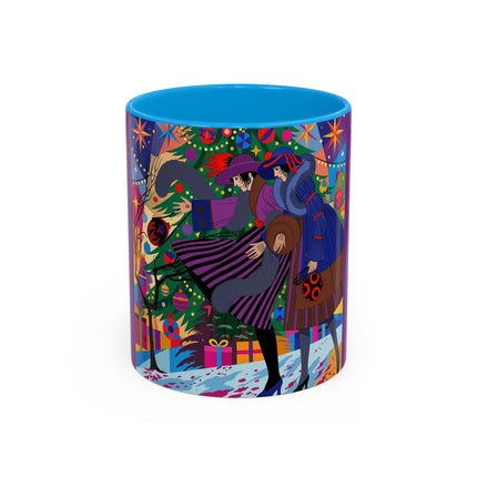 🎄✨ Christmas Among The Twinkling Trees Colorful Mug – Art Deco Holiday Fantasy