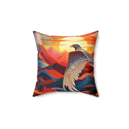 Falcon's Sunset Masterpiece Spun Polyester Square Pillow