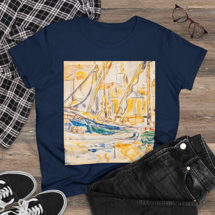 Saint-Tropez by Paul Signac Women's Midweight Cotton Tee