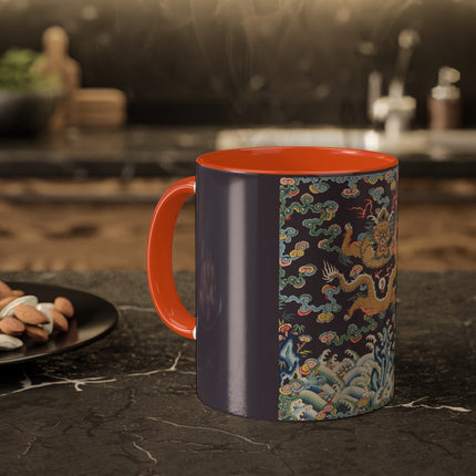 Rank Badge with Dragon with Deer Hooves Colorful Mugs, 11oz