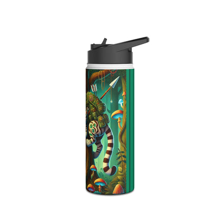 Silent Stripes Stainless Steel Water Bottle, Standard Lid