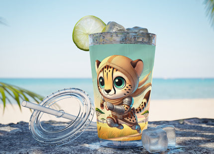 Swift Cheetah Sunsplash Tumbler with Straw, 16oz