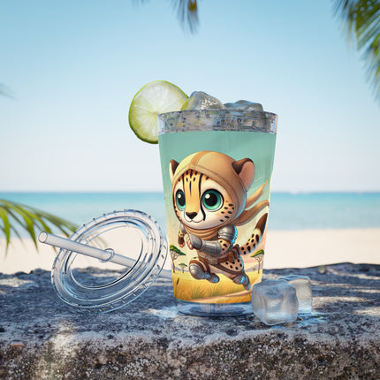 Swift Cheetah Sunsplash Tumbler with Straw, 16oz