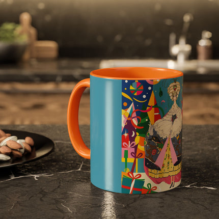 🎀✨ The Christmas Court Of Joy Colorful Mug – Art Deco Holiday Fantasy