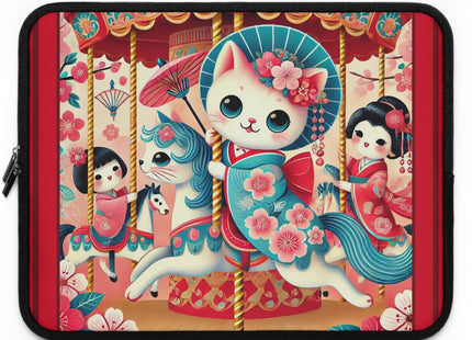 Geisha Kitten's Enchanted Carousel Laptop Sleeve