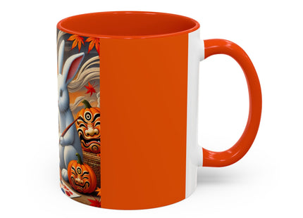 Halloween Rabbit’s Kabuki Jack-o’-Lanterns Colorful Mugs (11oz, 15oz)