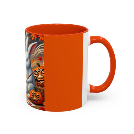 Halloween Rabbit’s Kabuki Jack-o’-Lanterns Colorful Mugs (11oz, 15oz)