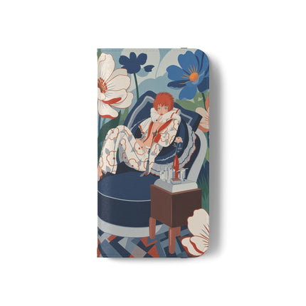 🌺🪞 The Lady Of The Grand Flower Salon Flip Case – Art Deco Floral Elegance