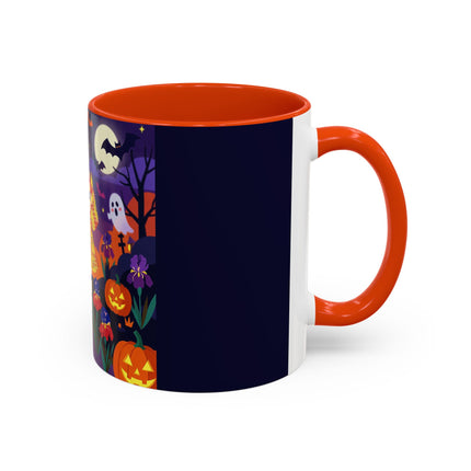 🌙🎃 The Moonlit Garden Masquerade Colorful Mug – Floral Halloween Charm