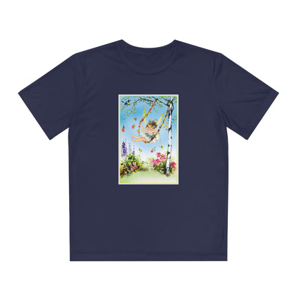 Spring Fairy's Floral Swing Youth Competitor Tee – Garden Magic & Whimsical Adventure