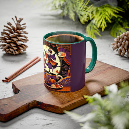 Theatrical Halloween Mice on Teacup Colorful Mugs (11oz, 15oz)