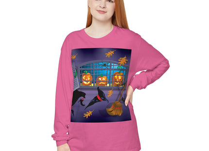 Whimsical Halloween Mischief Unisex Garment-dyed Long Sleeve T-Shirt