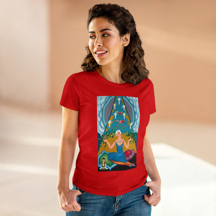 Art Deco Christmas Elegance Women's Midweight Cotton Tee