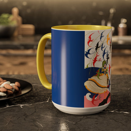 Flight of the Songbirds Colorful Mugs – Theatrical Whimsy & Colorful Harmony