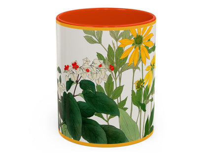 Clerodendrum & Rudbeckia Flower by Tanigami Kônan Colorful Mugs (11oz, 15oz)