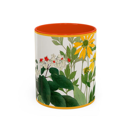 Clerodendrum & Rudbeckia Flower by Tanigami Kônan Colorful Mugs (11oz, 15oz)