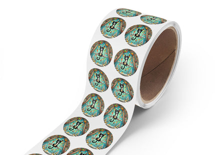 Mischief in Tinselland Round Sticker Label Rolls