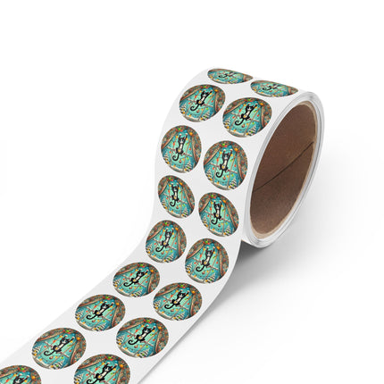 Mischief in Tinselland Round Sticker Label Rolls