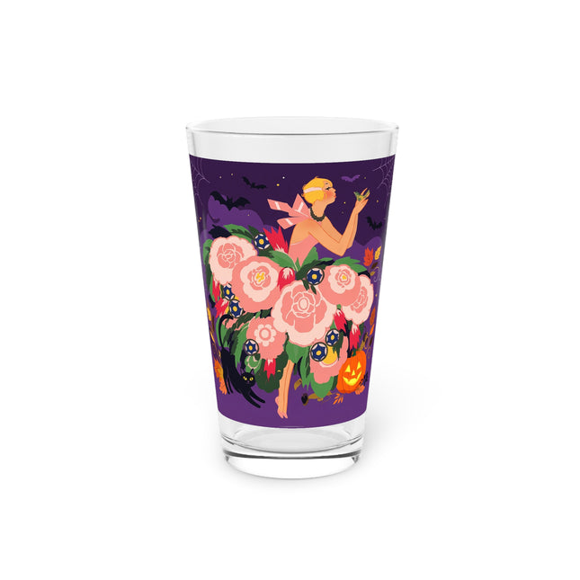 🌹🎃 The Lady Of The Haunted Rose Garden Glass, 16oz – Romantic Halloween Charm