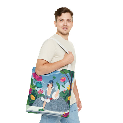 🌺🦚 The Lady Of The Peacock Garden Tote Bag – Art Deco Floral Fashion
