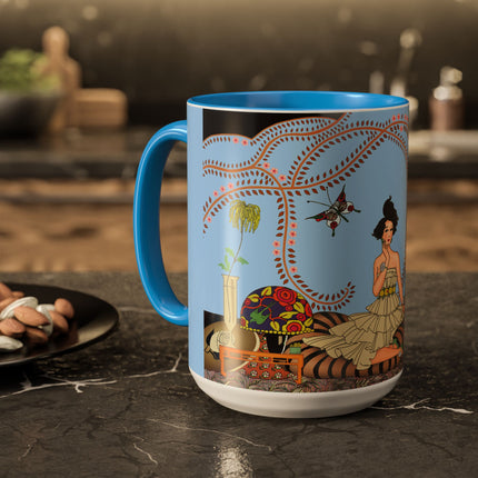 Minuit … ou l’appartement à la mode by George Barbier Colorful Mugs (11oz, 15oz)