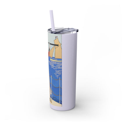 Costume de Yacht by George Barbier Skinny Tumbler with Straw, 20oz