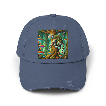 Silent Stripes Unisex Distressed Cap