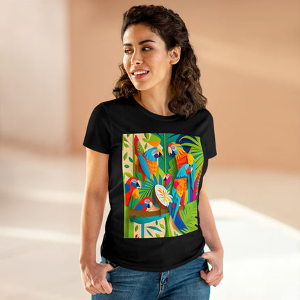 Colorful Macaws Women's Midweight Cotton Tee