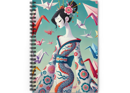 Origami Crane Spiral Notebook — Ruled Line