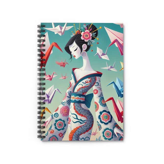 Origami Crane Spiral Notebook — Ruled Line