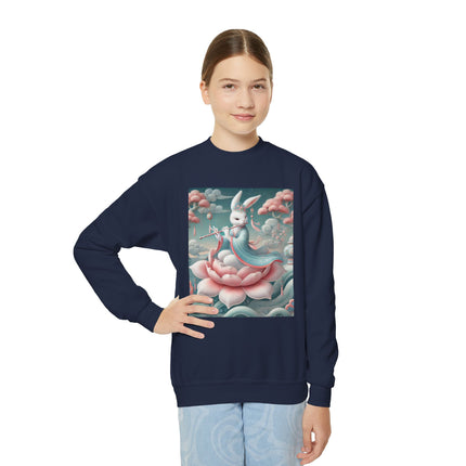 Lotus Garden Melody Youth Crewneck Sweatshirt – Serenity, Harmony & Dreamlike Beauty