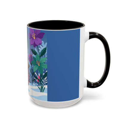 🌹❄️ The Holly Rose Of Winter Colorful Mug – Art Deco Christmas Garden