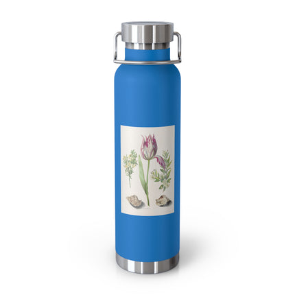 Tulip, Branches of Myrtle, and Shells by Maria Sibylla Merian Copper Vacuum Insulated Bottle, 22oz