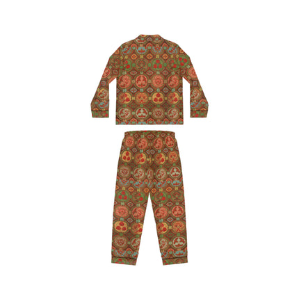 Japanese Fan Pattern by G.A. Audsley Women's Satin Pajamas (AOP)