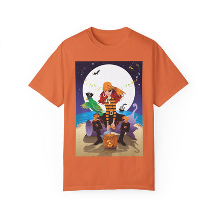 Moonlit Pirate Halloween Unisex Garment-Dyed T-shirt