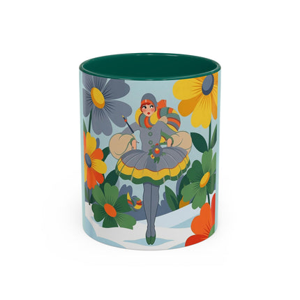 ❄️🌼 The Winter Flower Wanderer Colorful Mug – Colorful Art Deco Snow Fantasy