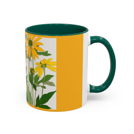 Clerodendrum & Rudbeckia Flower by Tanigami Kônan Colorful Mugs (11oz, 15oz)