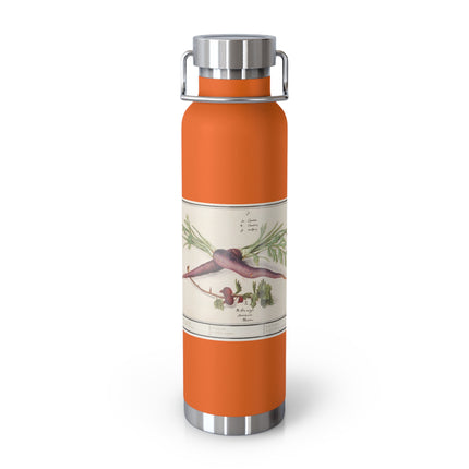 Carrot, Daucus carota and red currant, Ribes rubrum by Anselmus Boëtius de Boodt Copper Vacuum Insulated Bottle, 22oz