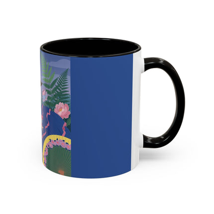 The Lady Of The Garden Stroll Colorful Mugs – Art Deco Botanical Elegance
