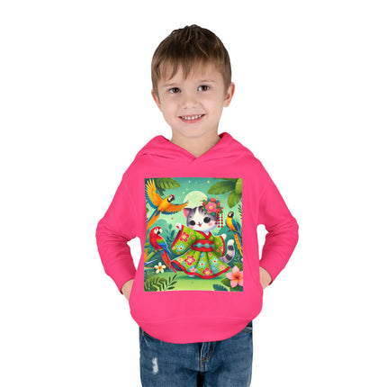 Parrot Dance of the Geisha Kitten Toddler Pullover Fleece Hoodie