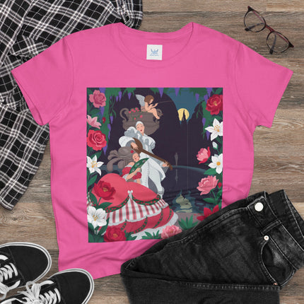 🌹🎶 The Midnight Garden Serenade Cotton Tee – Art Deco Romantic Fantasy