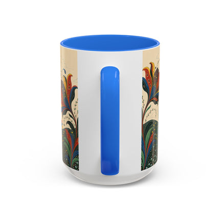 🌺🦋 The Enchanted Floral Voyage Colorful Mug – Art Deco Botanical Whimsy