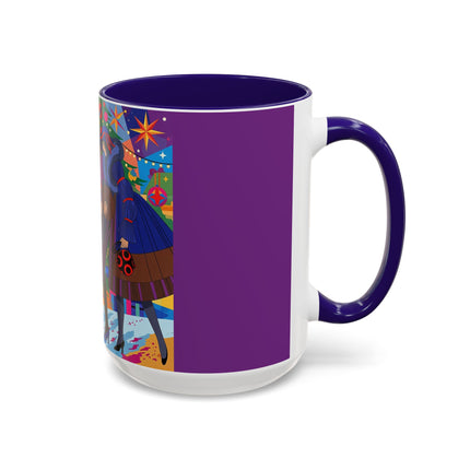 🎄✨ Christmas Among The Twinkling Trees Colorful Mug – Art Deco Holiday Fantasy