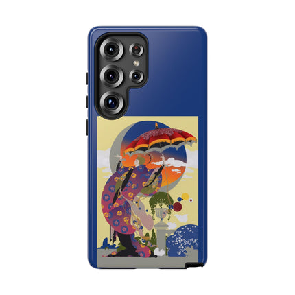 Parasol Sunset Geisha Phone Case – Elegant Twilight Grace