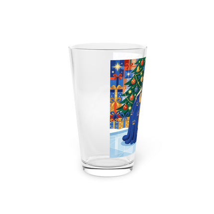 👑🎄 The Christmas Queen Of Golden Bells Pint Glass – Art Deco Holiday Elegance