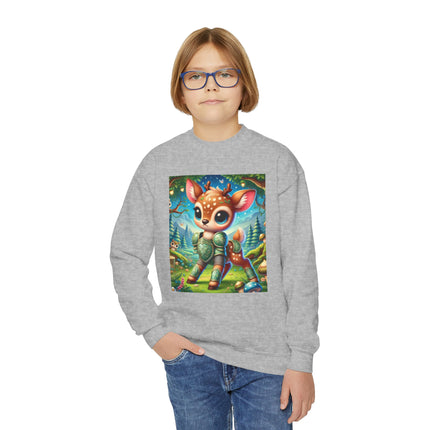 Fawn Defender Youth Crewneck Sweatshirt – Woodland Courage & Gentle Strength