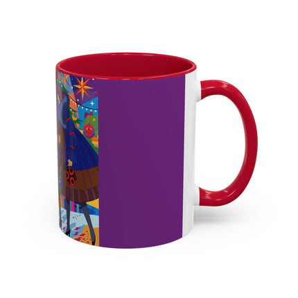 🎄✨ Christmas Among The Twinkling Trees Colorful Mug – Art Deco Holiday Fantasy