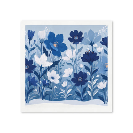 💙❄️ The Winter Blue Blossom Garden Napkins – Elegant Botanical Floral Art