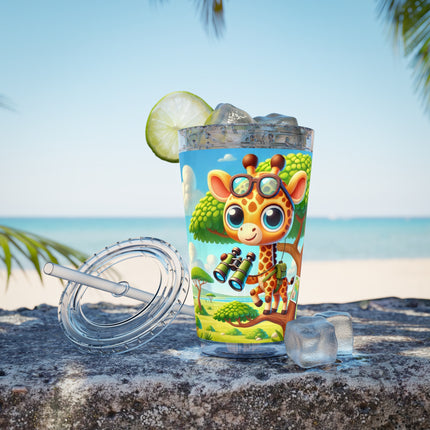 Giraffe Lookout Sunsplash Tumbler with Straw, 16oz