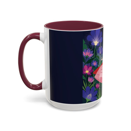Moonlight Waltz Among The Blossoms Colorful Mugs – Art Deco Floral Enchantment
